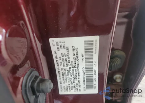 2013 Honda Cr-V Exl from USA, damaged, VIN 5J6RM3H75DL047134